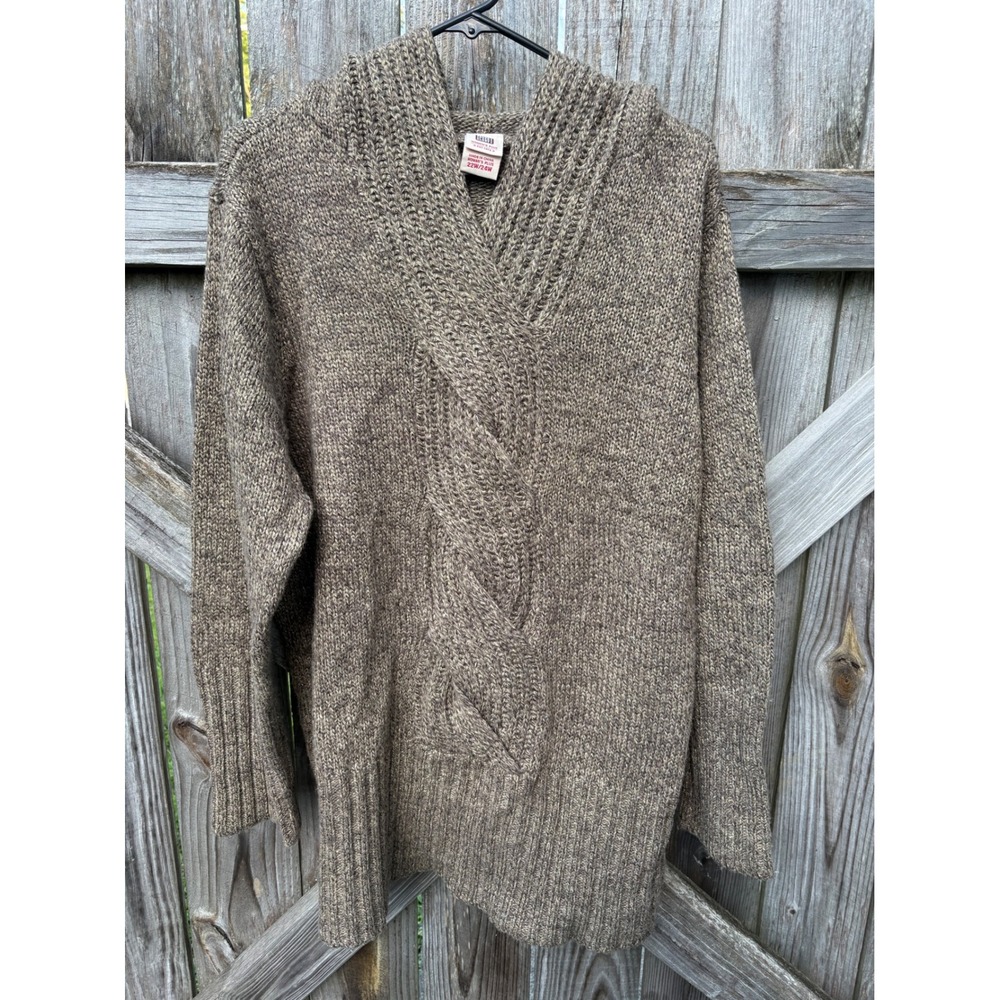 Faded Glory Brown Metallic Cable Knit Hooded Sweater Womens Plus 22W 24W